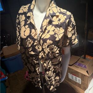 Denim & Flower Black and Tan Floral Men's Shirt
